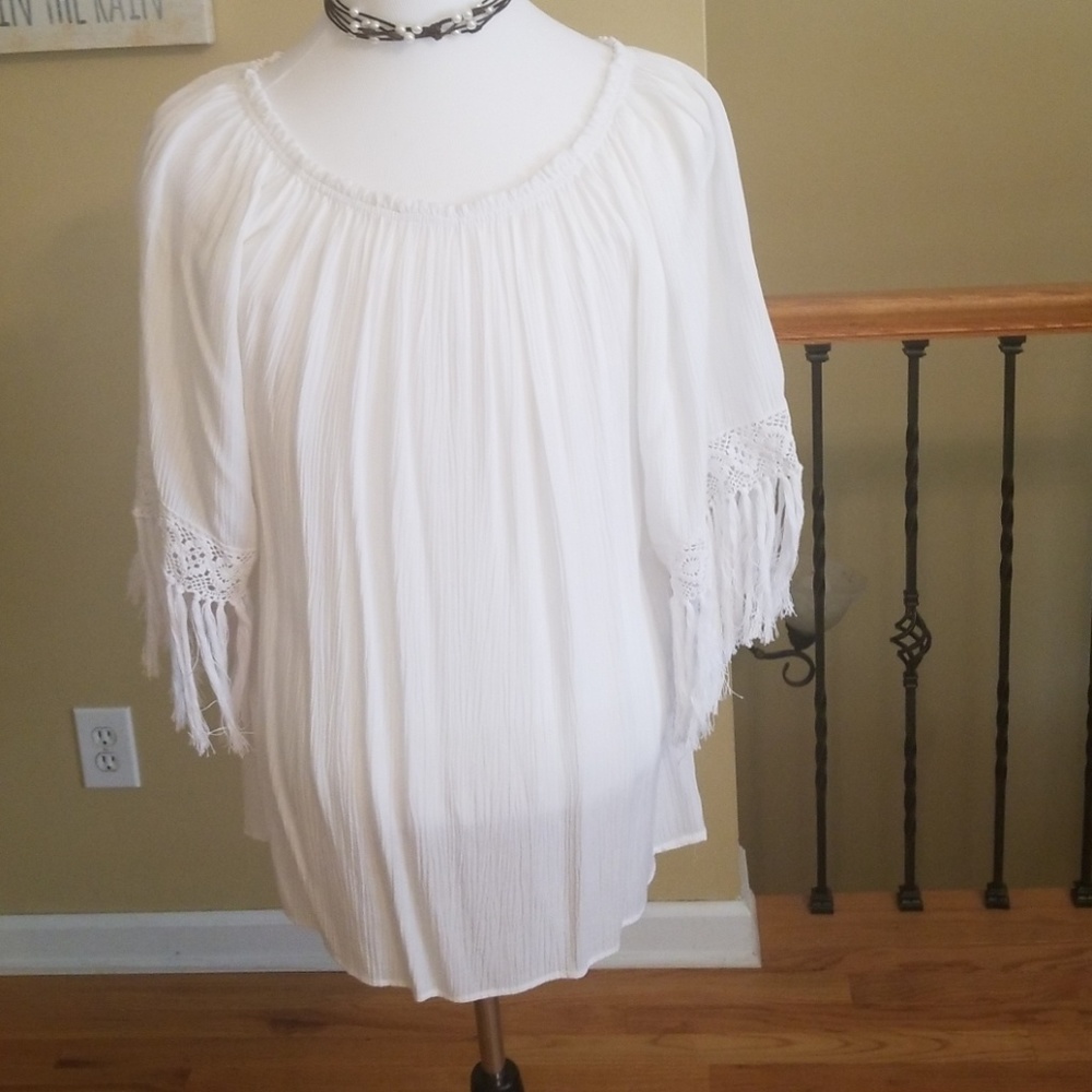 Elan white fridge top, could be a mini dress
